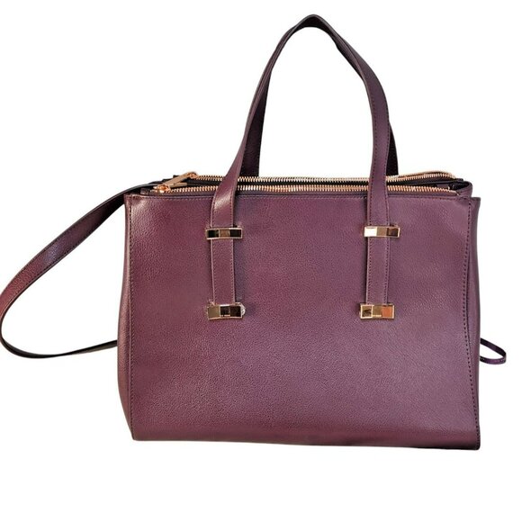 Ted Baker Alexiis Large Tote Bag Purple Leather NWOT Shoulder Strap Hardware - Picture 5 of 12